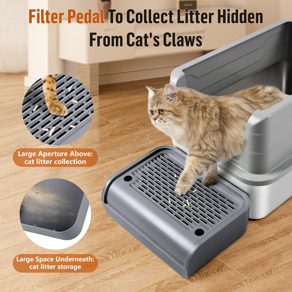 Bartuke cat litter box step overview emphasizing height boost and floor protection