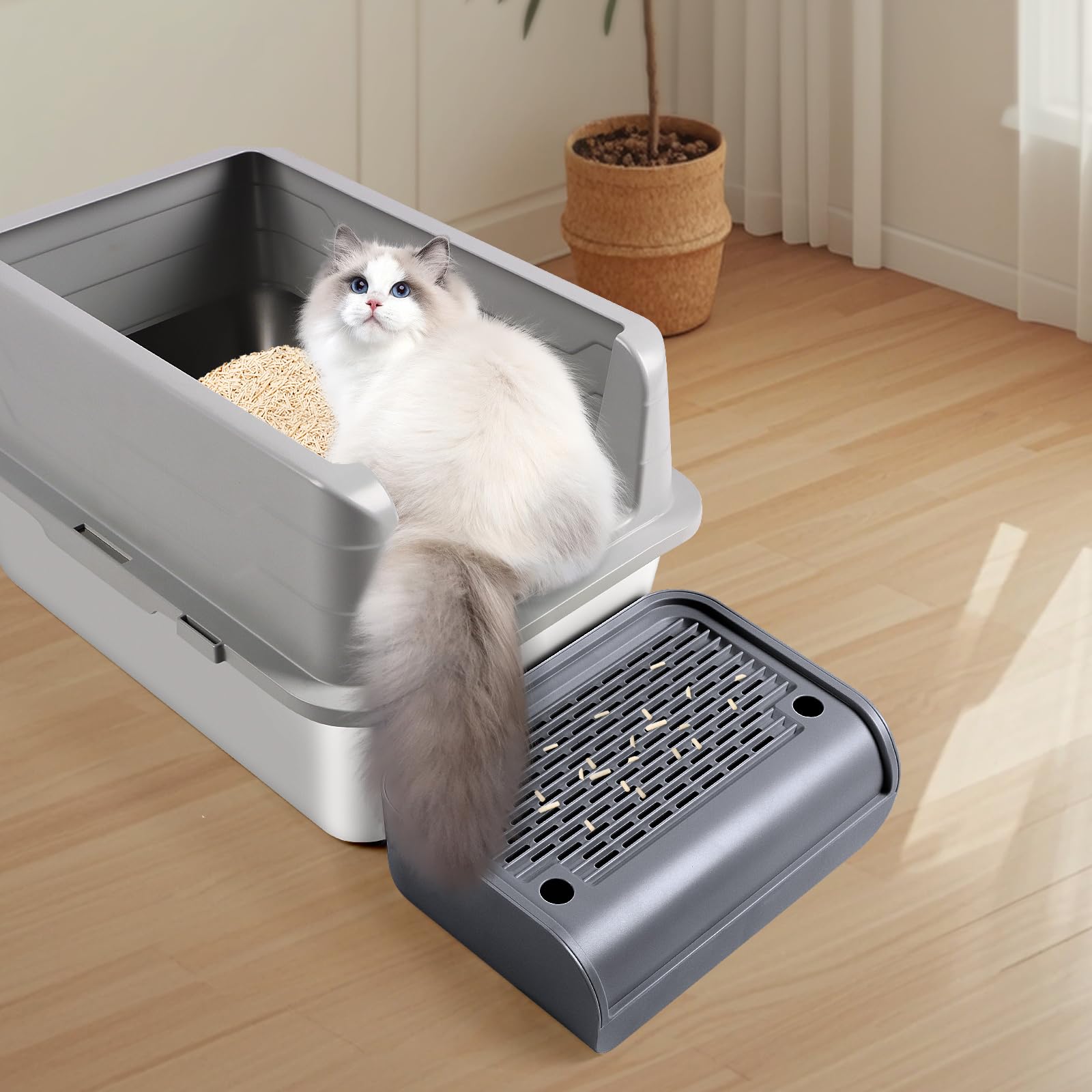 Bartuke cat litter box step raises entry height for easier access
