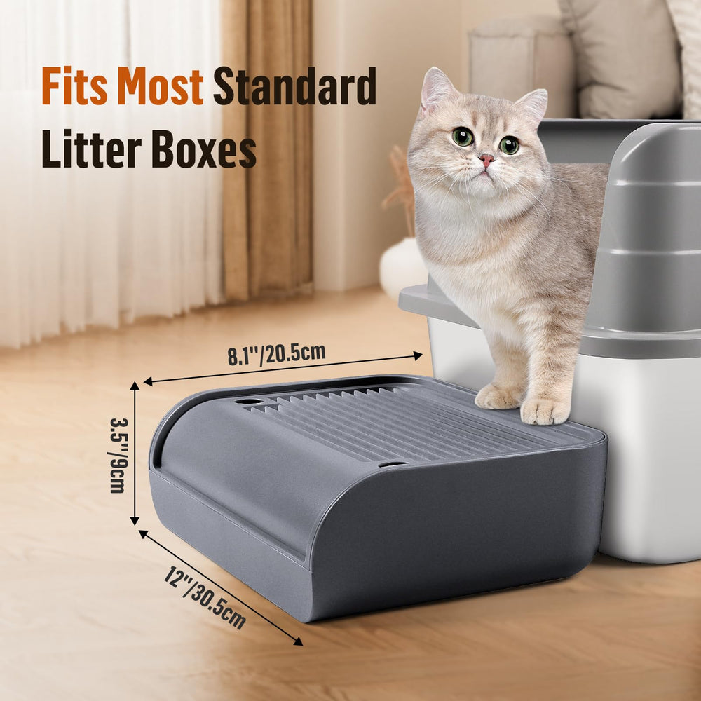 Bartuke cat litter box step side view highlighting sturdy plastic construction