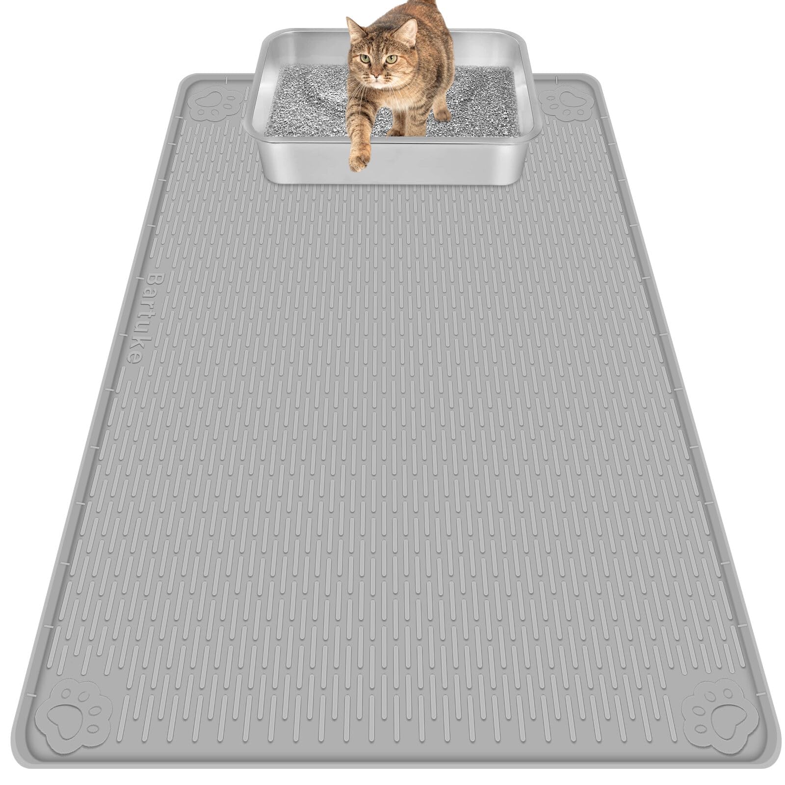 Bartuke Cat Litter Mat 40x28 provides wide coverage to reduce scatter around the box