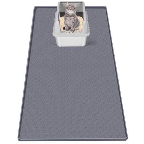 Bartuke cat litter mat extra-large coverage protects floors and reduces scatter