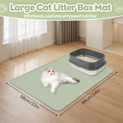 Bartuke large-coverage mat under a litter box helps prevent tracking.
