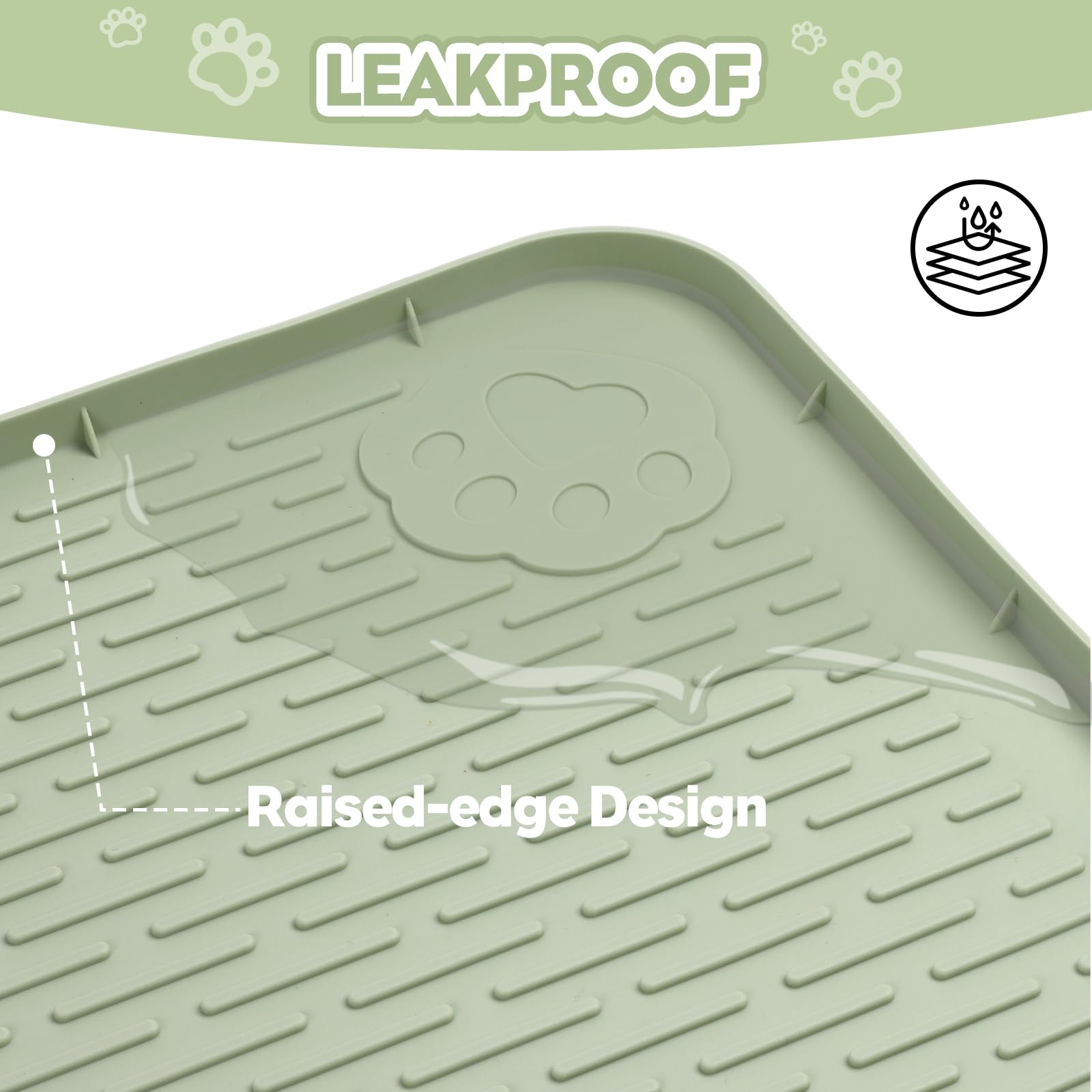 Bartuke mat under bowls shows multifunctional use for spills and crumbs.