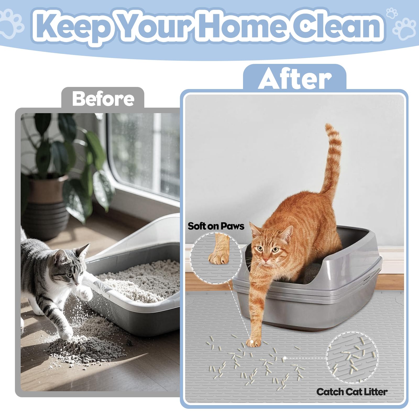 bartuke cat litter mat silicone-soft-paws features a gentle, paw-friendly texture.