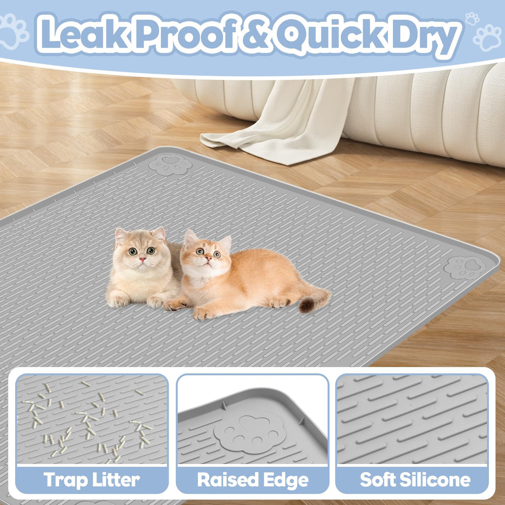 bartuke cat litter mat textured-surface-scatter traps litter and reduces floor mess.
