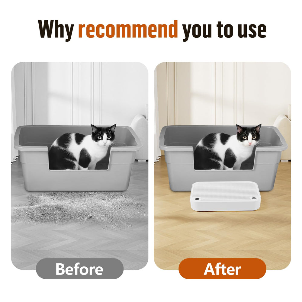 Bartuke cat litter ramp mat in-use with kitten at entry enhancing accessibility