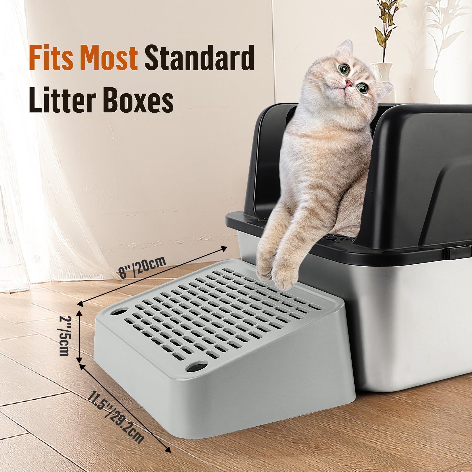 Bartuke litter ramp pedal close-up highlights large cleaning opening.