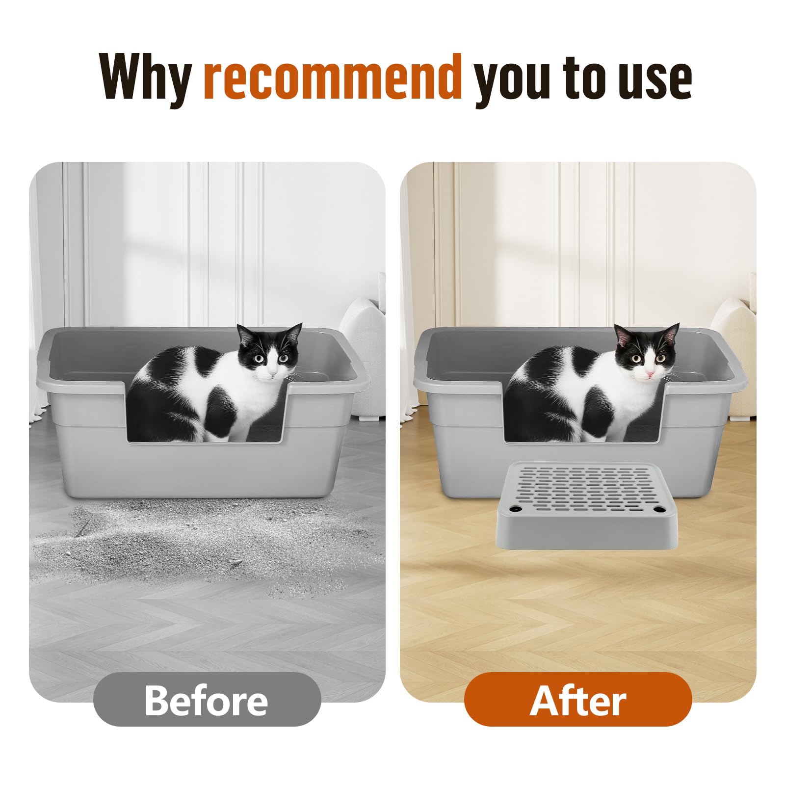 Bartuke cat litter ramp rounded edges protect paws and furniture.