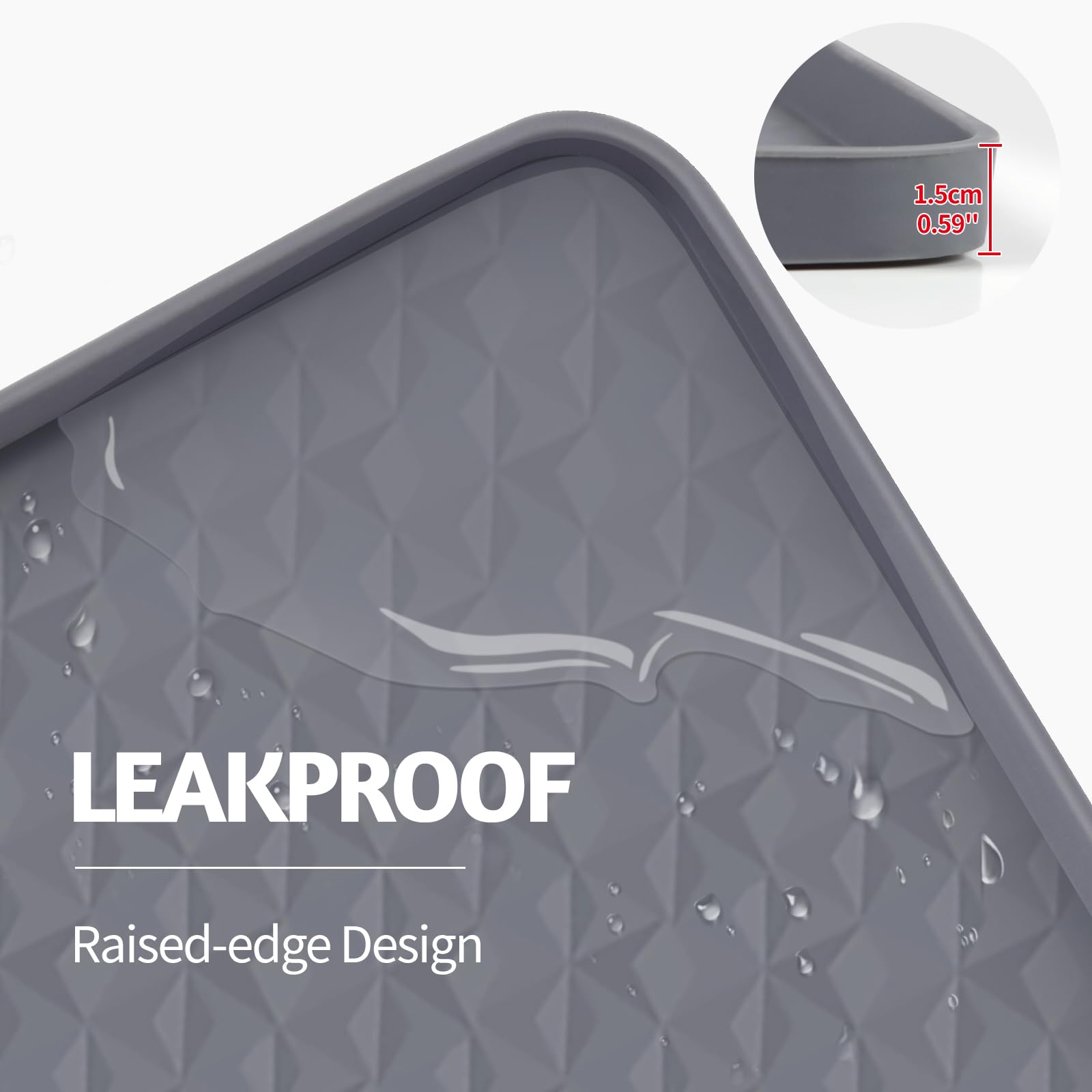 Bartuke dark grey mat design blends with decor while trapping litter