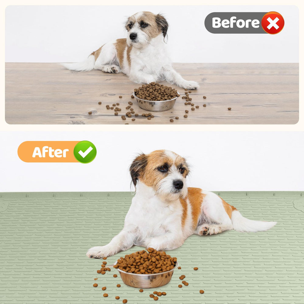 Bartuke dog feeding mat folded storage demonstrates easy portability
