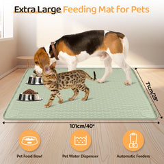 Bartuke dog food mat green side view ideal for spill containment