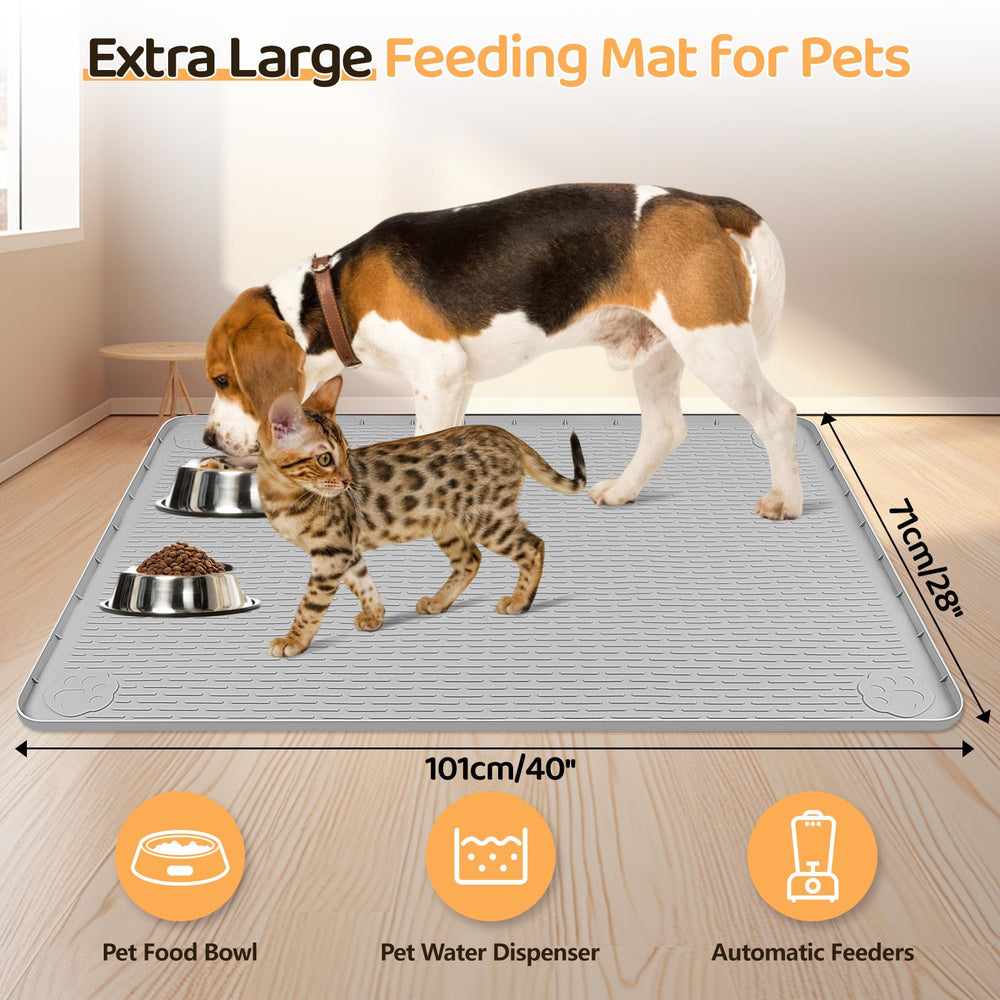 Bartuke dog food mat 40x28 non-slip keeps bowls steady during meals
