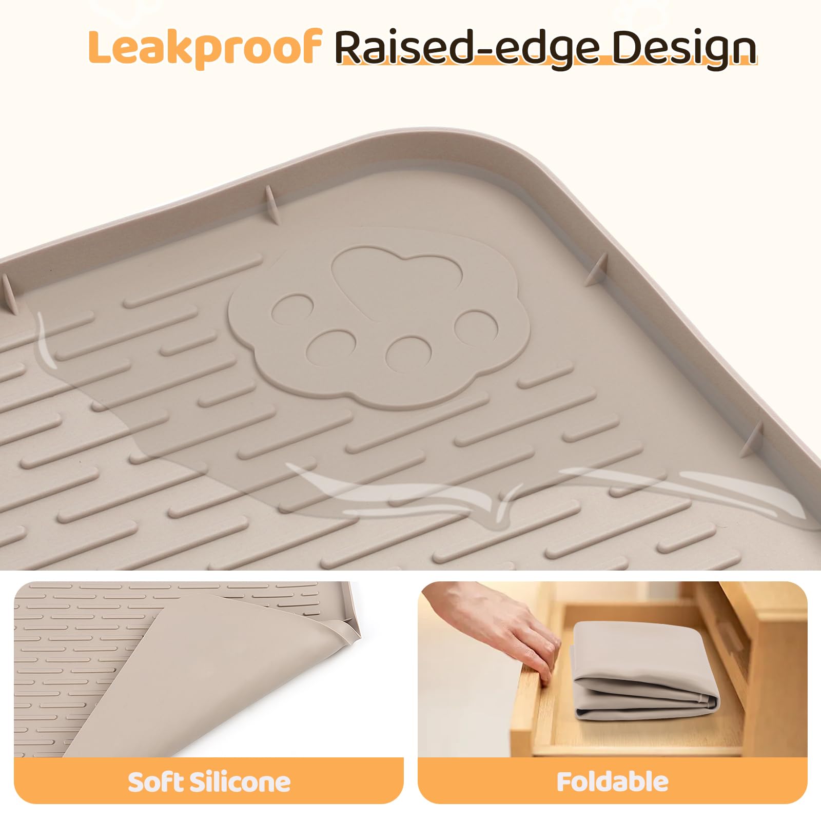 Bartuke dog food mat 50x35 easy-clean silicone surface after feeding