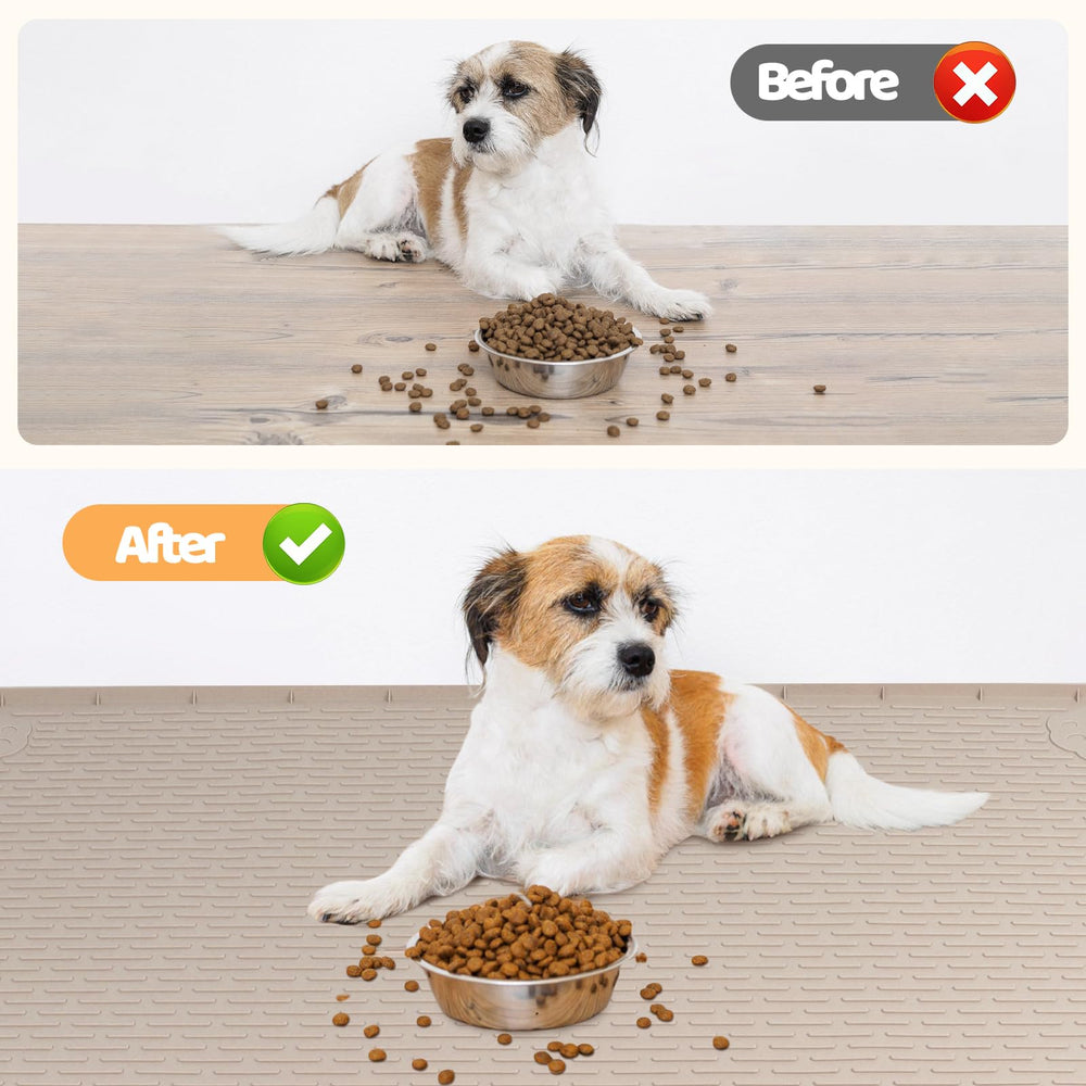 Bartuke dog food mat 50x35 roll-up for travel and storage