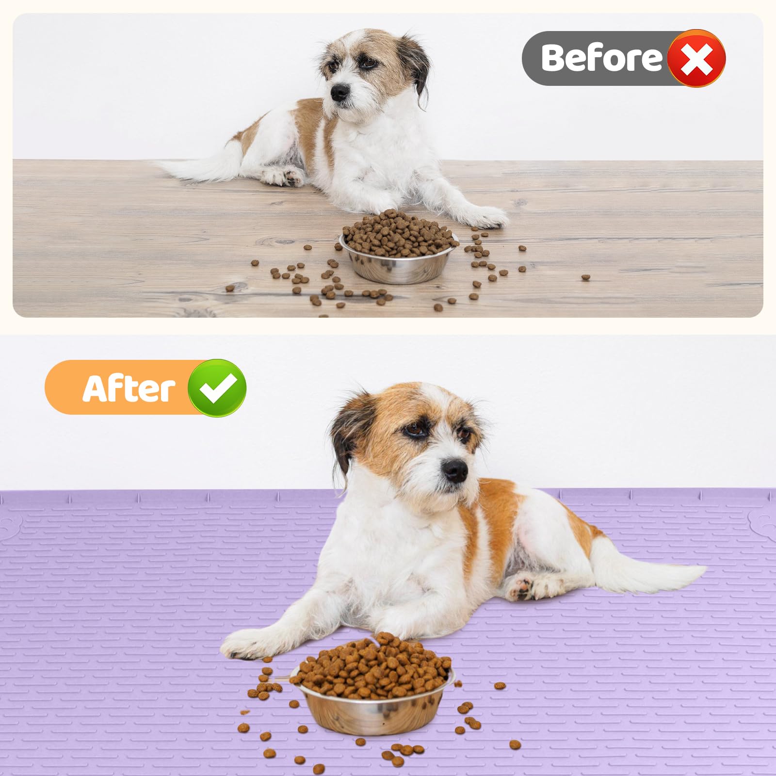 Bartuke dog food mat easy to clean and roll for storage.