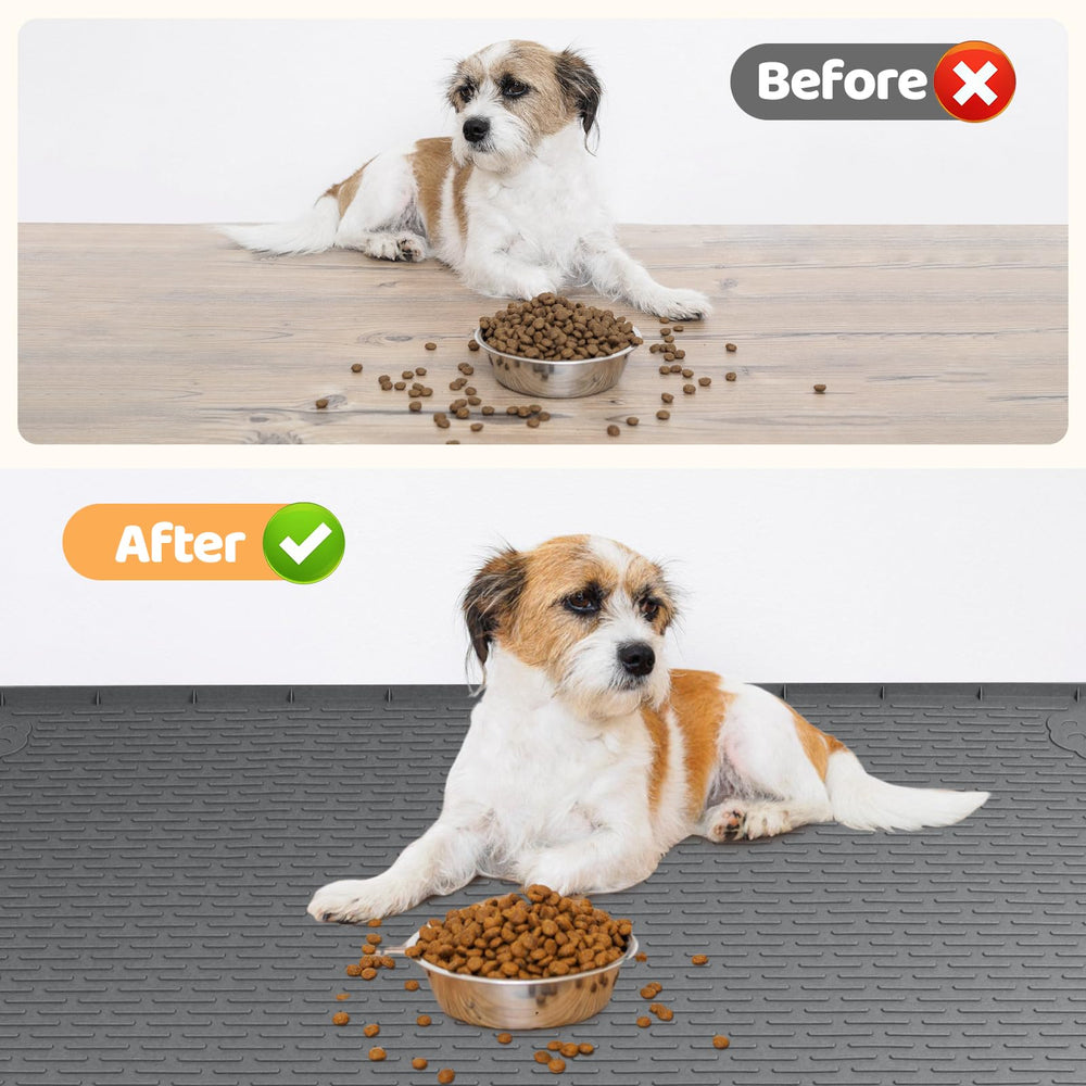Bartuke dog food mat folds for easy storage and portability