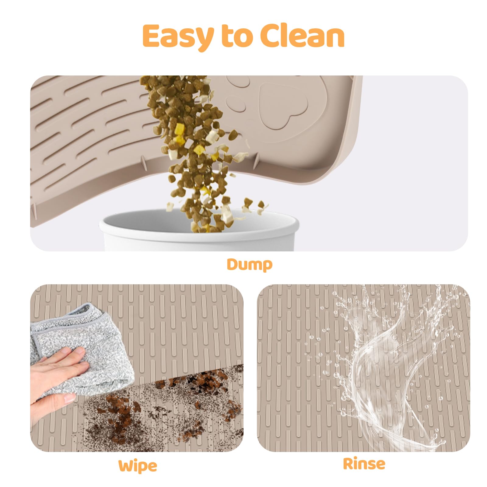 Bartuke khaki mat close-up highlights smooth surface for quick cleaning.