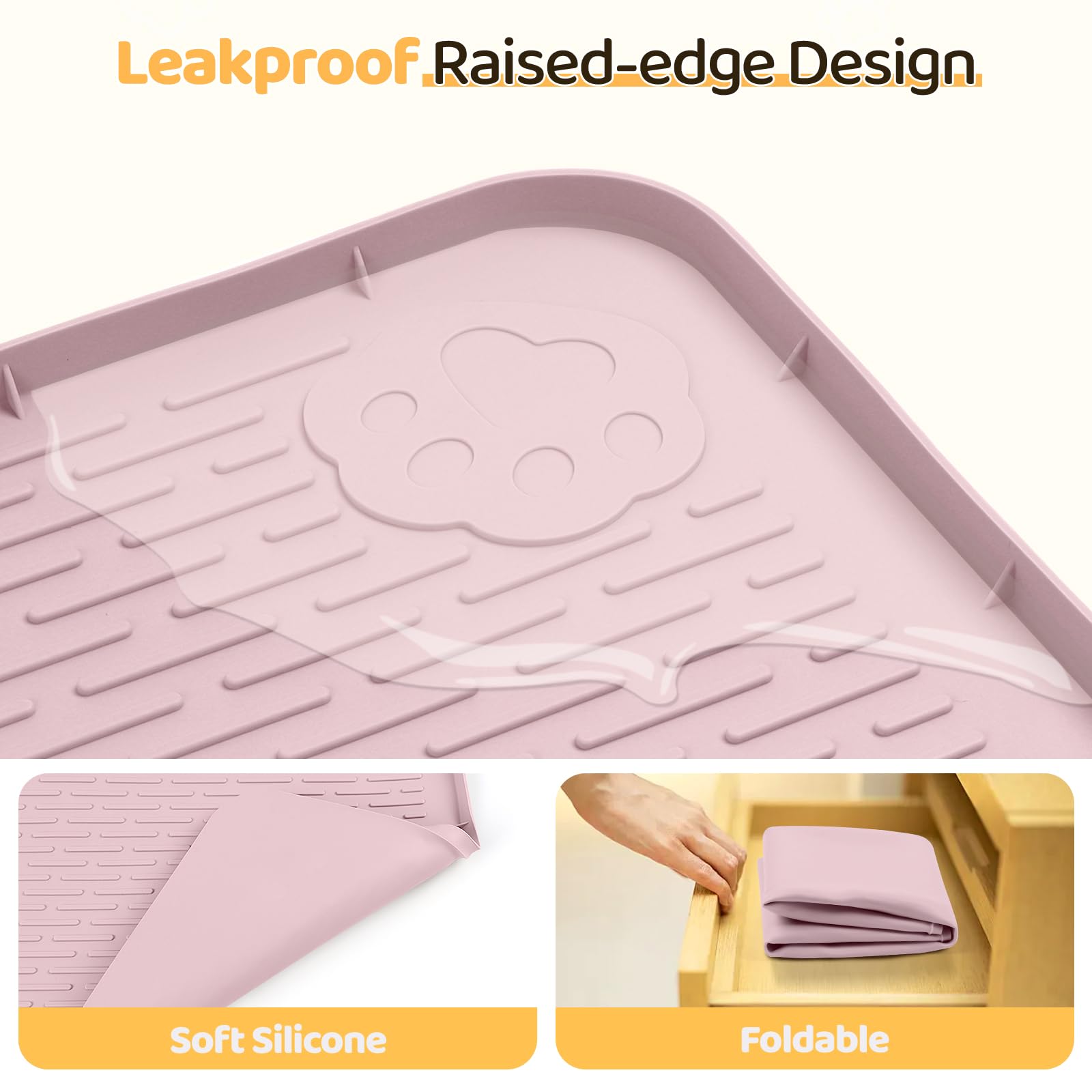 Bartuke dog food mat non-slip silicone surface prevents sliding during meals.