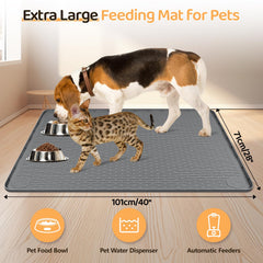 Bartuke dog food mat non-slip design helps bowls stay in place for calmer meals.