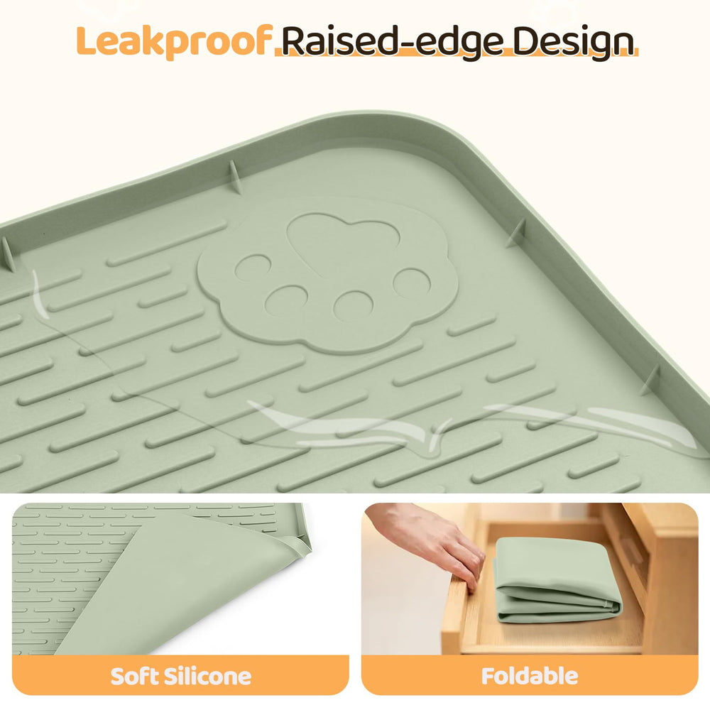 Bartuke dog food mat nonslip silicone texture prevents sliding during meals