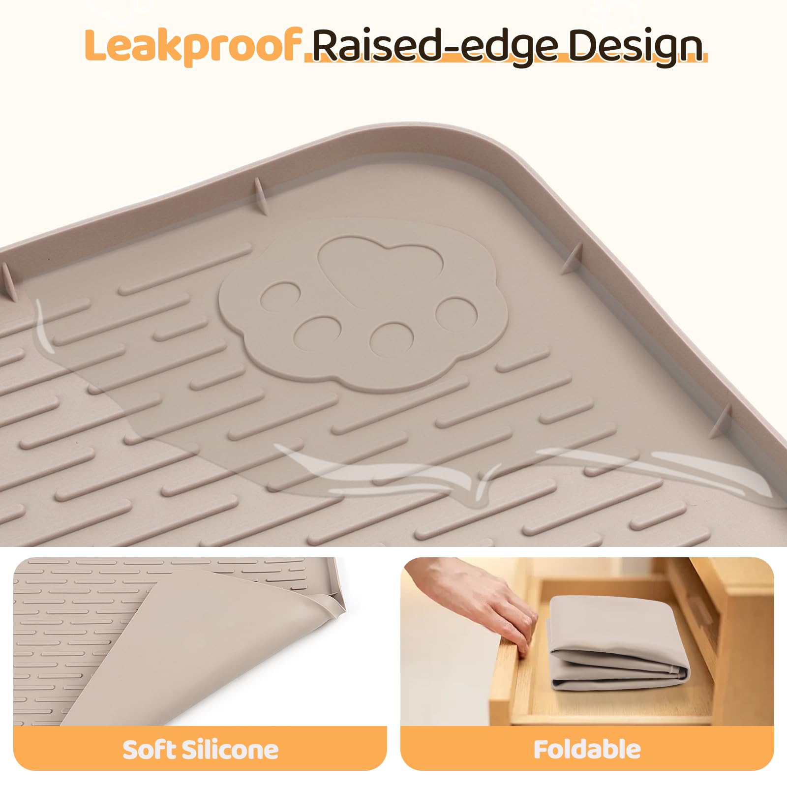 Bartuke Dog Food Mat non-slip silicone prevents mat sliding during meals