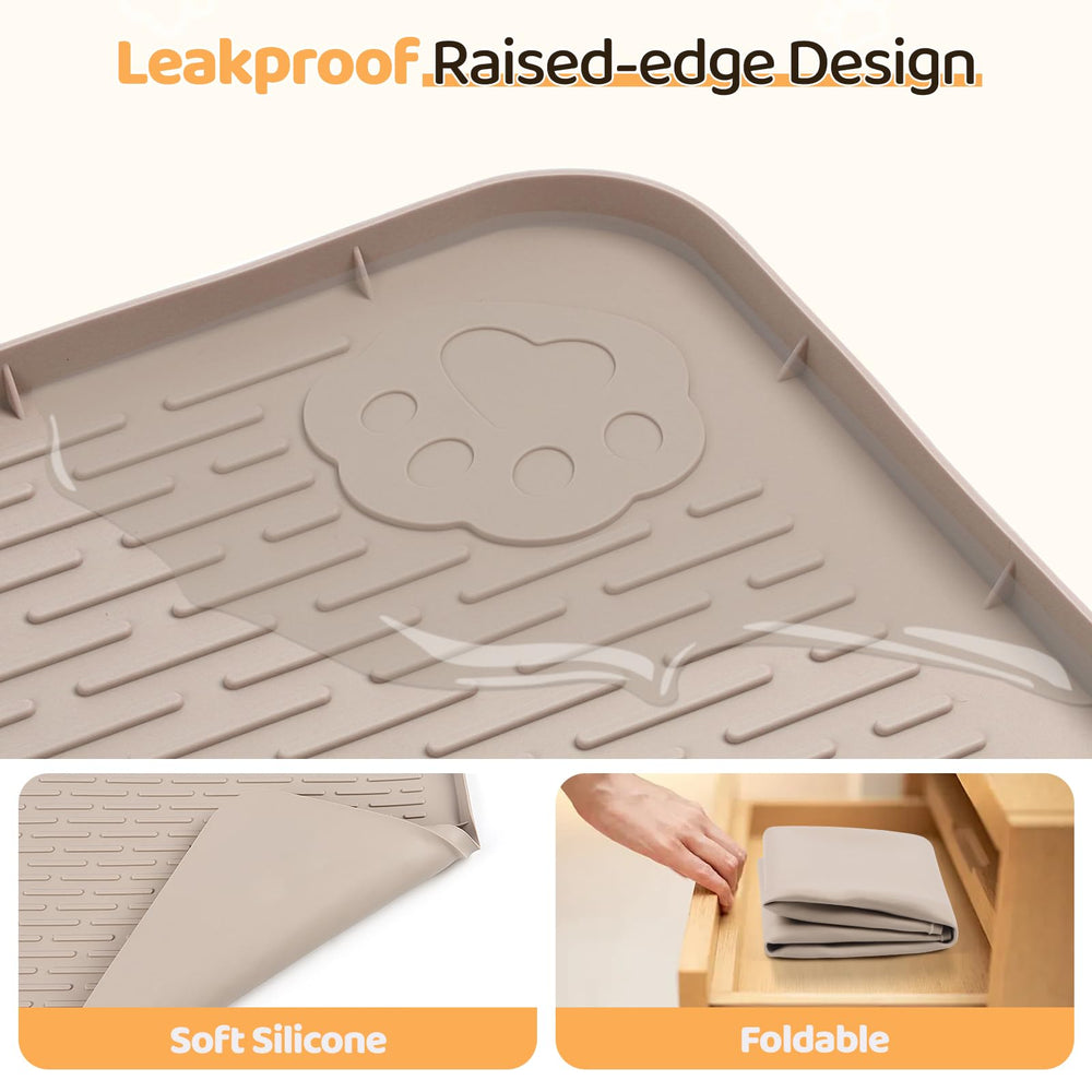 Bartuke Dog Food Mat non-slip silicone prevents mat sliding during meals