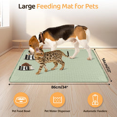 Bartuke dog food mat raised-edge closeup shows spill containment during feeding