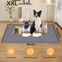 Bartuke dog food mat raised edge closeup illustrates spill containment for cleaner feeding areas.