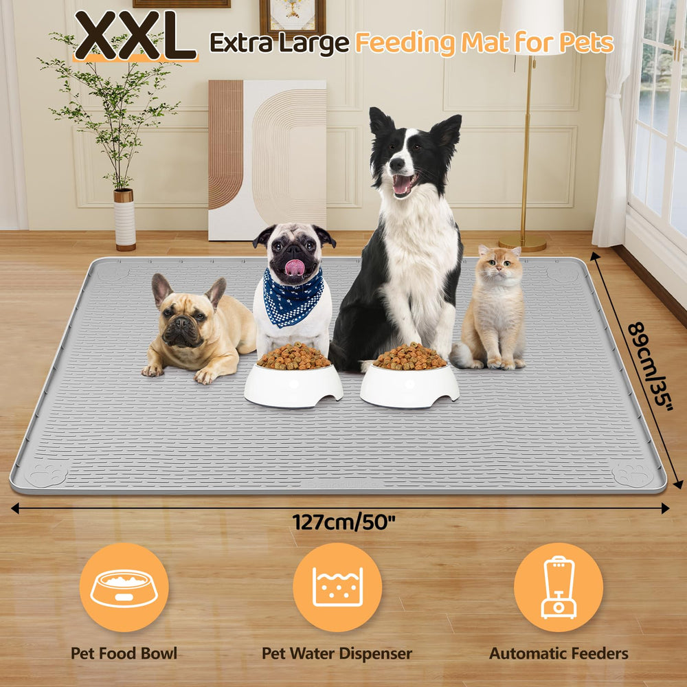 Bartuke raised-edge silicone mat stops spills while keeping bowls in place.