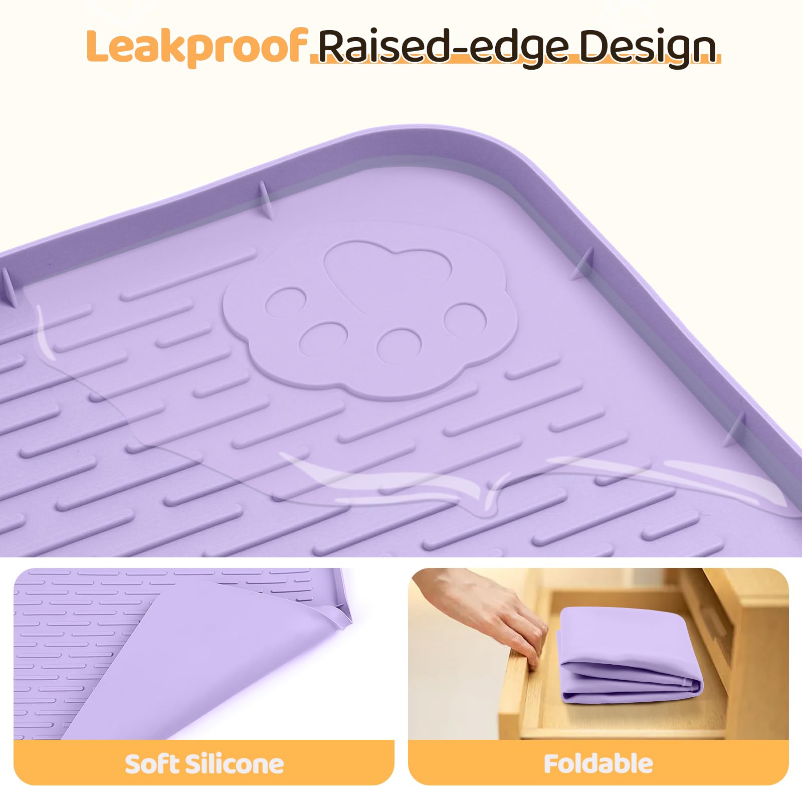 Bartuke dog food mat raised edge design contains mess and keeps liquid contained.