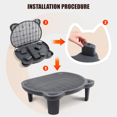 Bartuke double-layer litter mat with filter traps litter effectively.