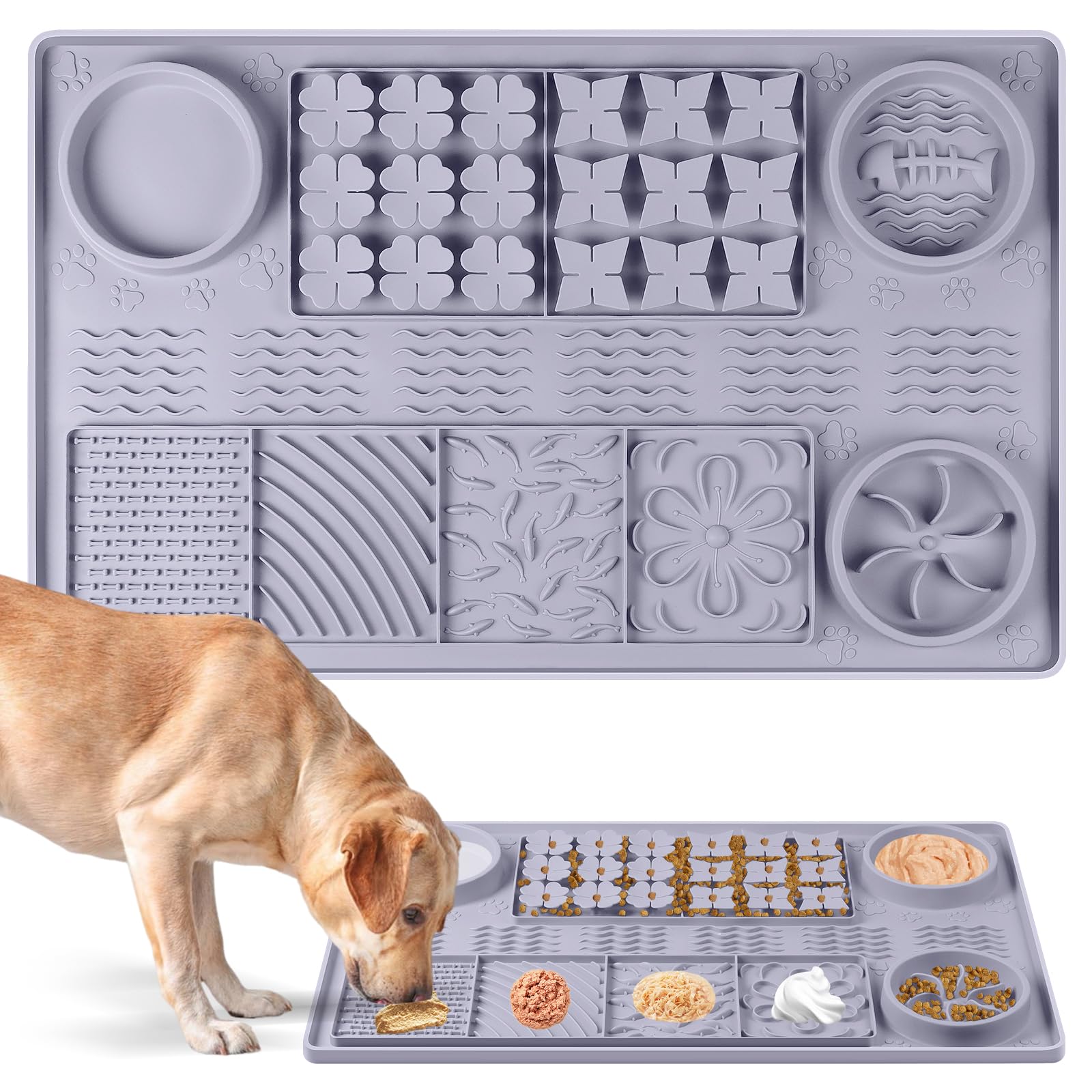 Bartuke large silicone snuffle mat 32x20 setup promotes slow meals and mental enrichment.