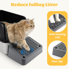 Bartuke Litter Box Step with filter mesh design capturing litter