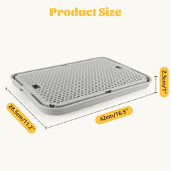 Bartuke cat step showcases mesh design for efficient litter collection.