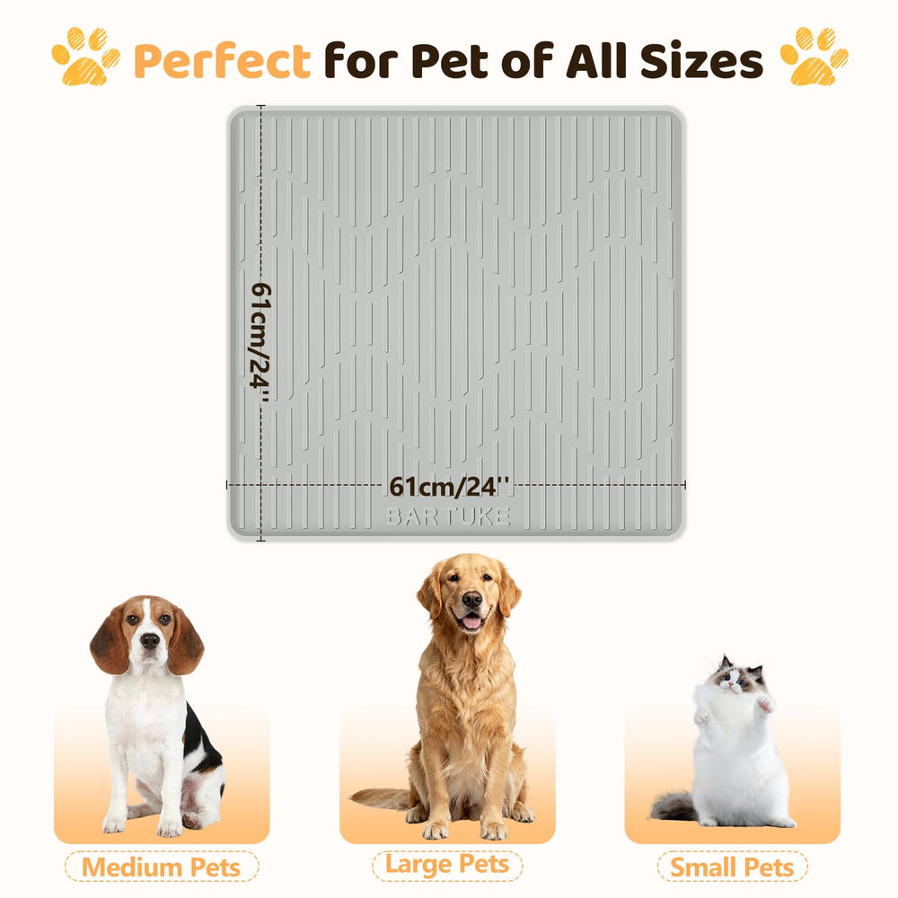Bartuke silicone cat-dog food mat easy-clean design, wipe and rinse after meals
