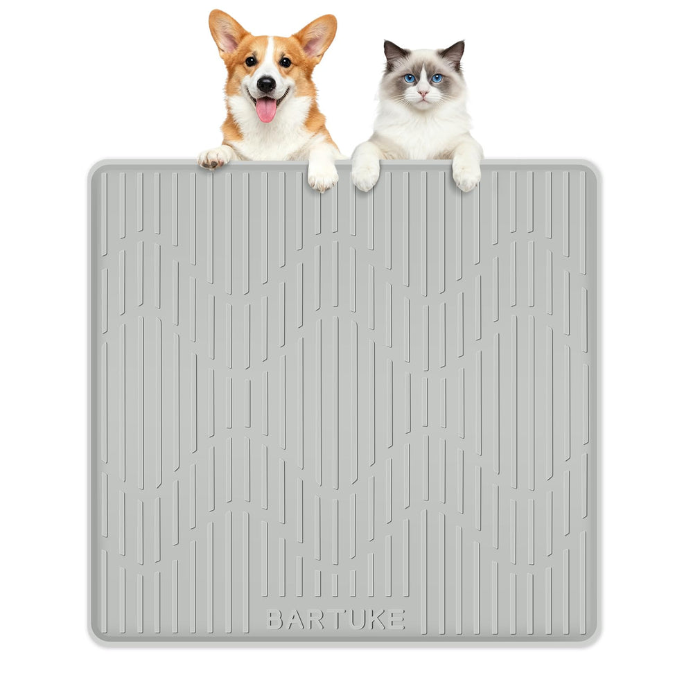 Bartuke silicone cat-dog food mat folded for easy storage and travel use
