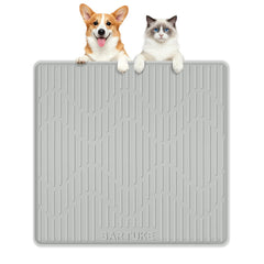 Bartuke silicone cat-dog food mat folded for easy storage and travel use