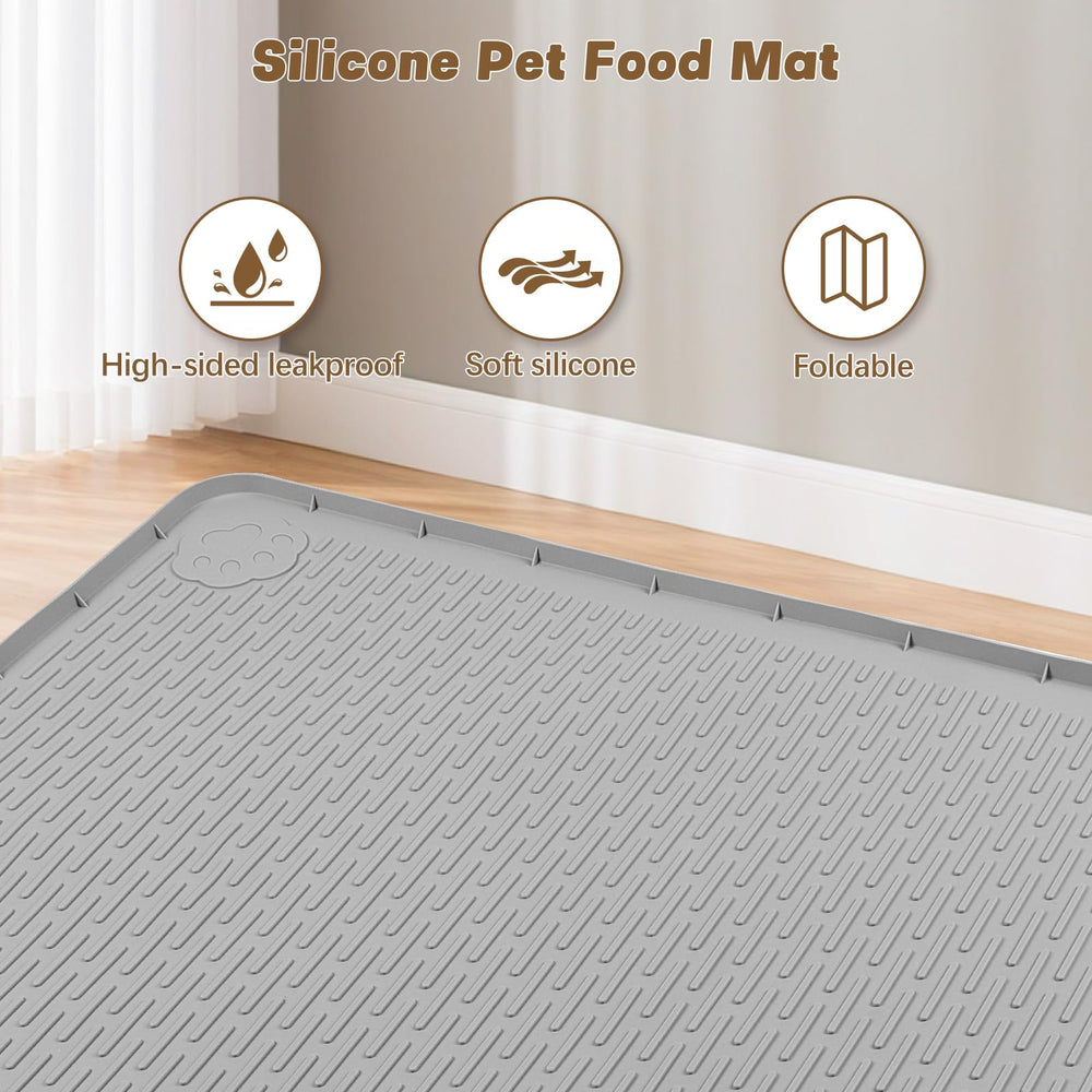 Bartuke foldable cat feeding mat ready to roll up for storage.