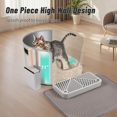 Bartuke high-sides stainless steel litter box reduces litter spray