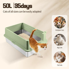 Bartuke scoop holder included with stainless litter box.