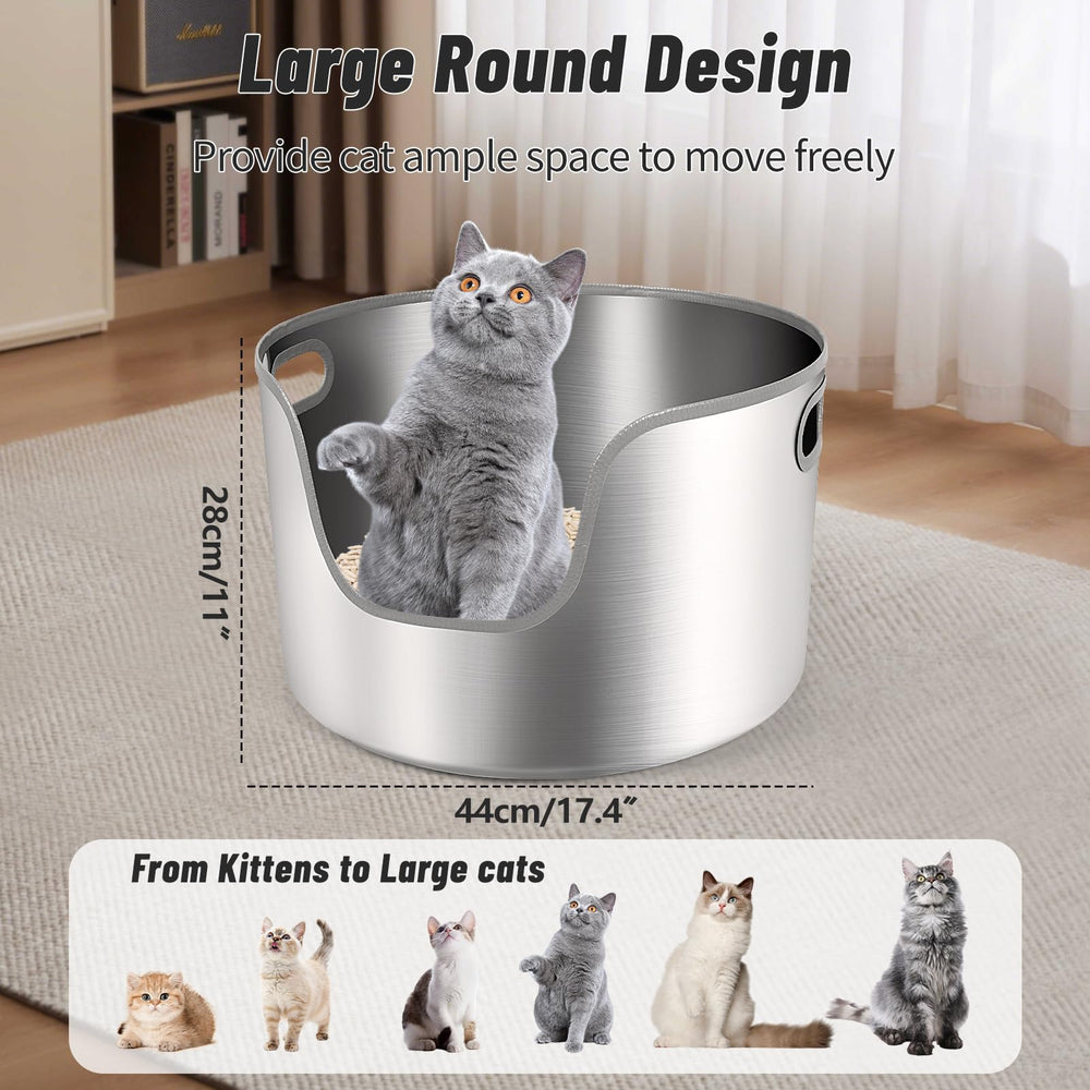 Bartuke litter box with scoop included for quick daily cleaning