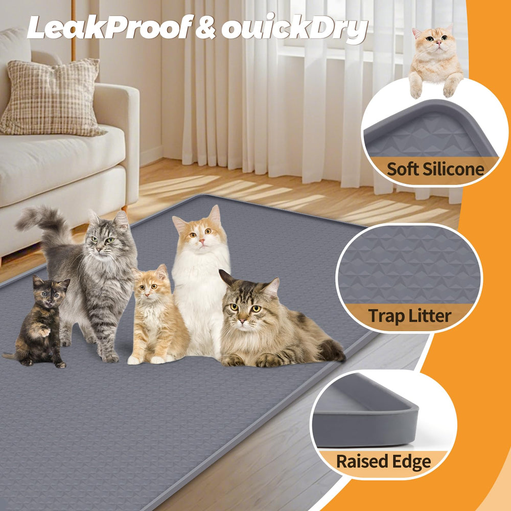 Bartuke litter mat textured surface traps litter to prevent spread