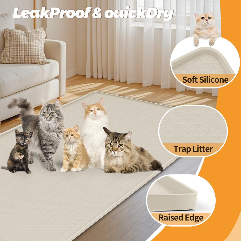 Bartuke textured surface traps litter and reduces floor mess.