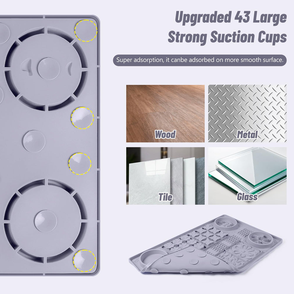 Bartuke water bowl integration snuffle mat grey offers combined dining and hydration.