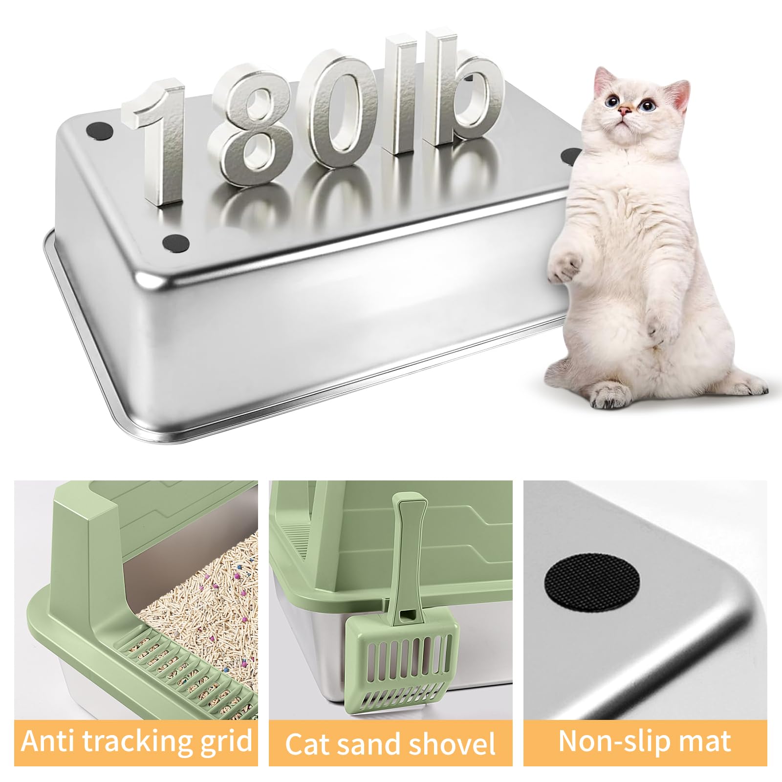 Bartuke leak-proof edge design helps contain litter and urine.