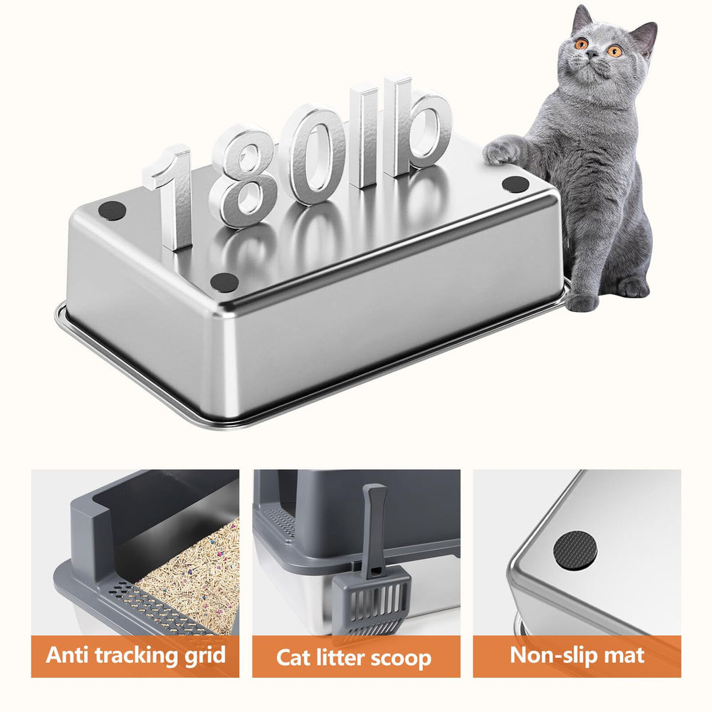Bartuke XXXL litter box with scoop included for quick cleanup