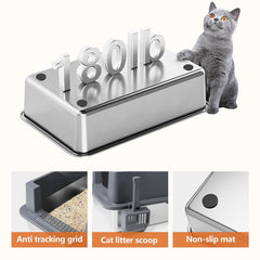 Bartuke XXXL litter box with scoop included for quick cleanup