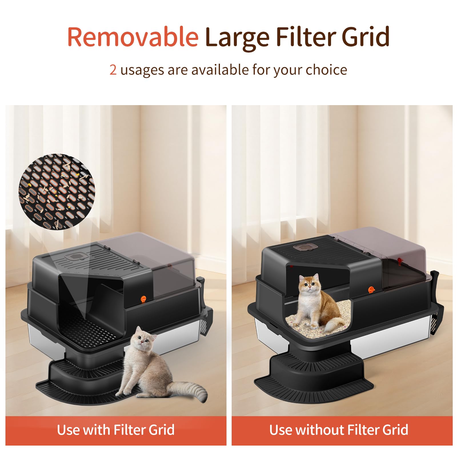 Bartuke XXXL filtered grid reduces litter scatter during use