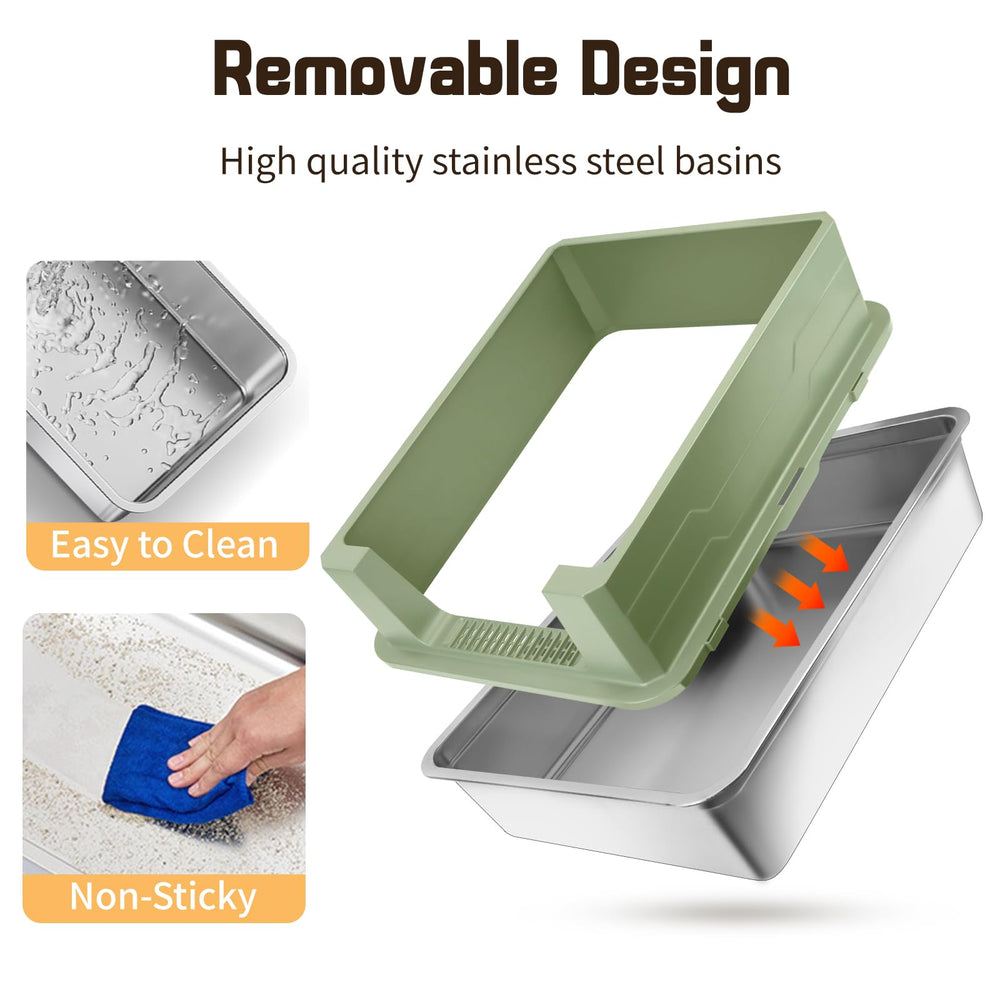 Bartuke non-slip feet stabilize the litter box during use.
