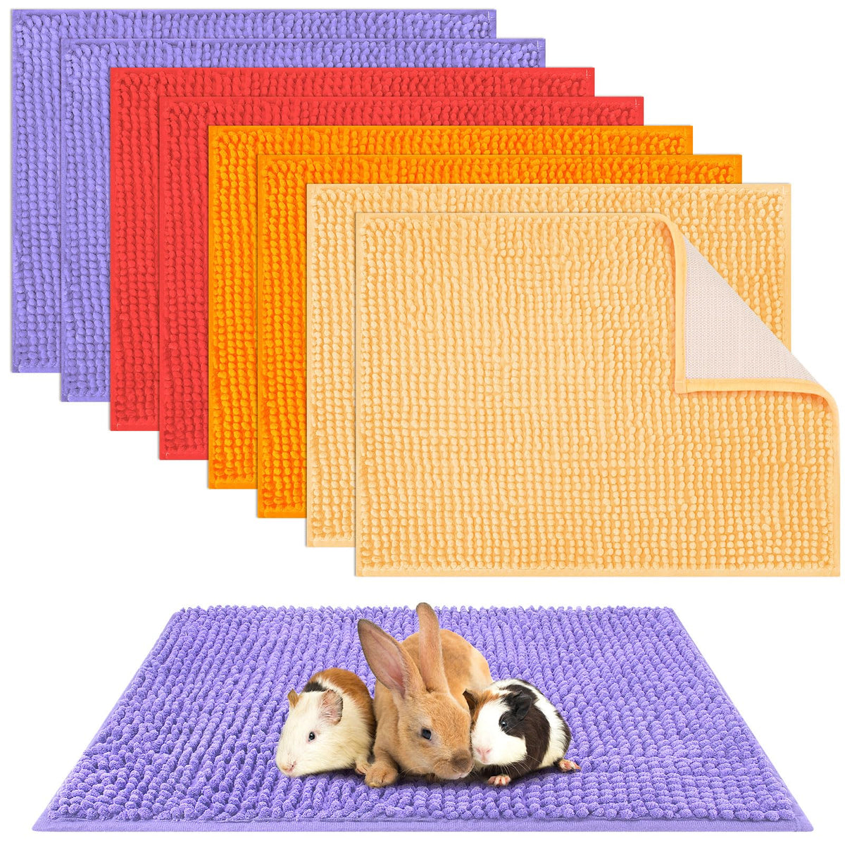 Barydat guinea pig cage liner: absorbent microfiber-chenille for a drier, comfy cage